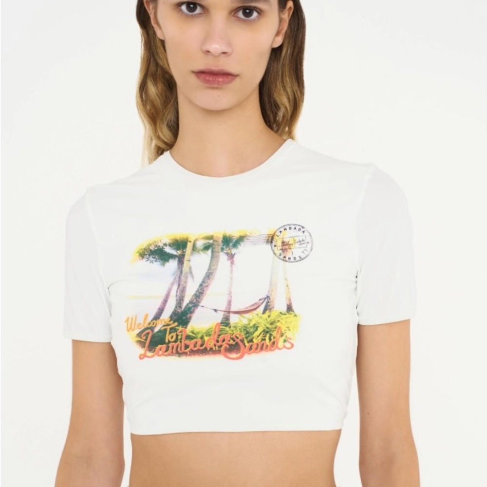 CHRISTOPHER ESBER' LAMBADA SANDS BACKLESS KNOT TIE TEE, Designer Sz 14 White NEW